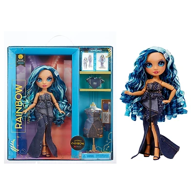 Rainbow High Fantastic Fashion Skyler Bradshaw - Poupée-mannequin bleue de 11 po (28 cm) et jouet