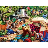 MasterPieces 300 Piece EZ Grip Jigsaw Puzzle - Campsite Trouble - 18"x24"