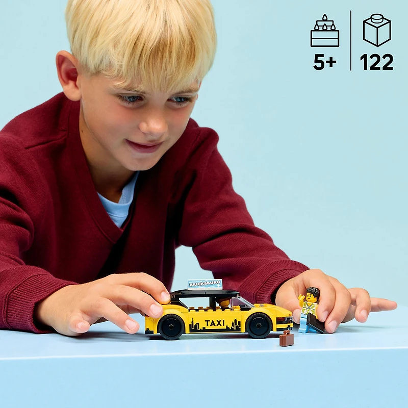 LEGO City Yellow Taxi Car Building Toy for Kids - Pretend Play Set for Boys & Girls, Ages 5+ - 60487