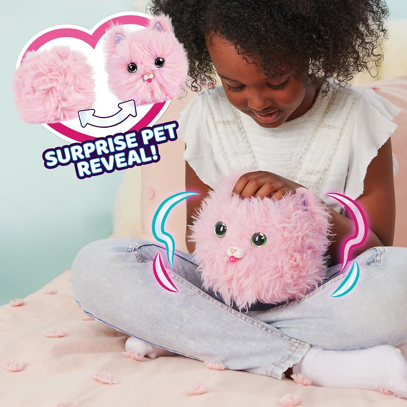 What the Fluff, Purr 'n Fluff, Surprise Reveal Interactive Toy Pet