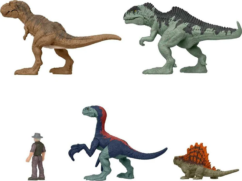 Figurines MINIS Jurassic World: Dominion, coffret Combat Total de 5 jouets inspirés de films
