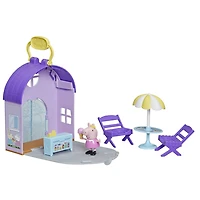 Peppa Pig Peppa's Club Peppa's Ice Cream Shop Preschool Playset Toy, Includes 1 Figure, 4 Accessories, Carry Handle