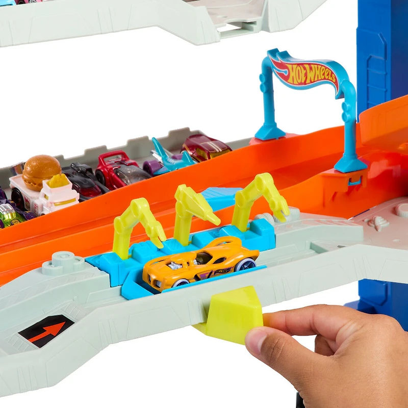 Hot Wheels  Ville  Méga Garage, 2véhicules, rangement pour 50+ véh.