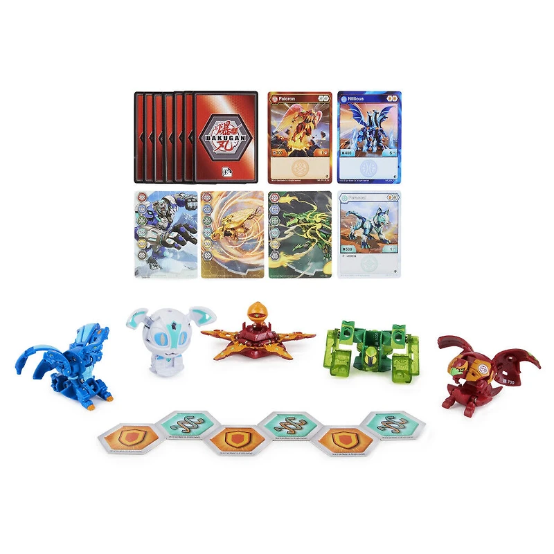 Bakugan Geogan Brawler 5-Pack, Exclusive Stardox and Babadrill Geogan and 3 Bakugan Collectible Action Figures