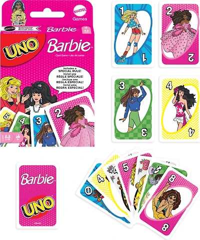 UNO - Barbie - Jeu de cartes pour enfants et soirées en famille