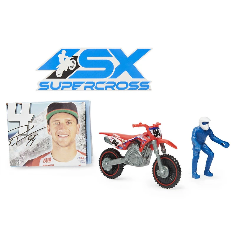 Supercross, Authentic Ken Roczen 1:24 Scale Die-Cast Motorcycle with Rider Figure, for Kids and Collectors