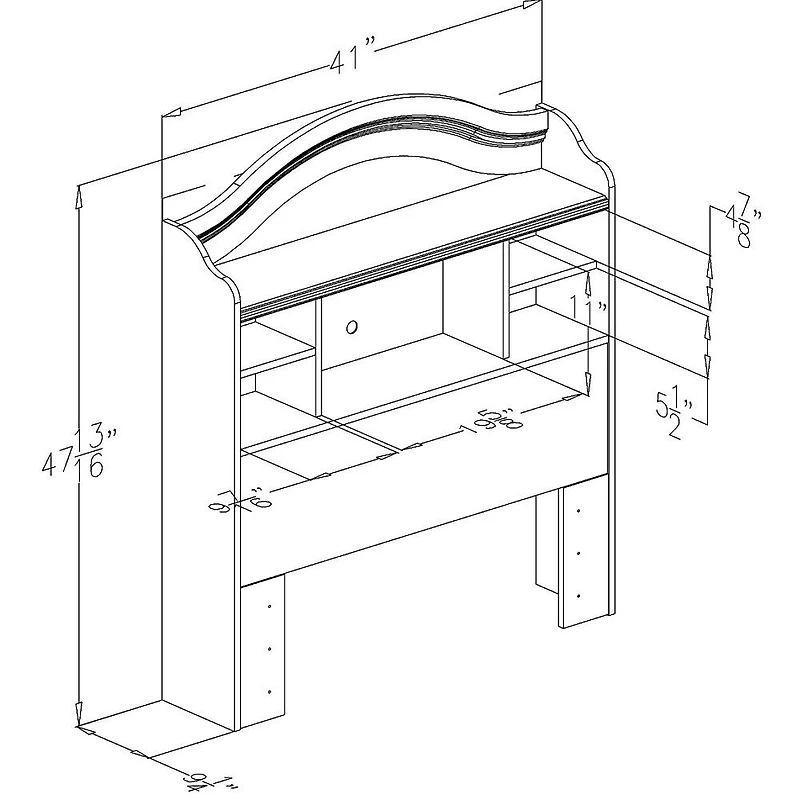 Savannah Tête de lit bibliothèque- Érable cendré