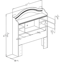 Savannah Tête de lit bibliothèque- Érable cendré