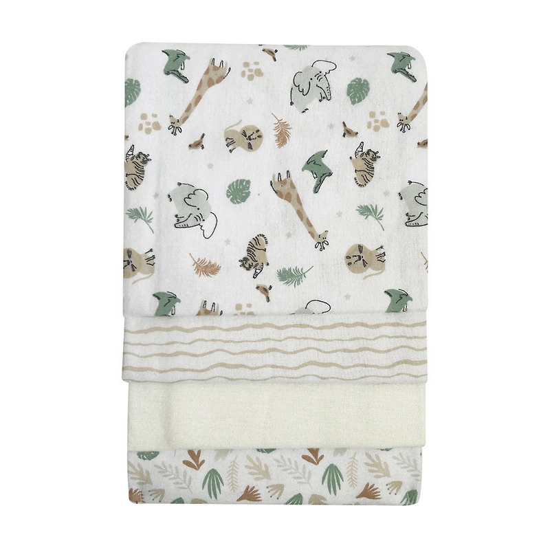 Koala Baby 4 pack Flannel Receiving Blankets Safari