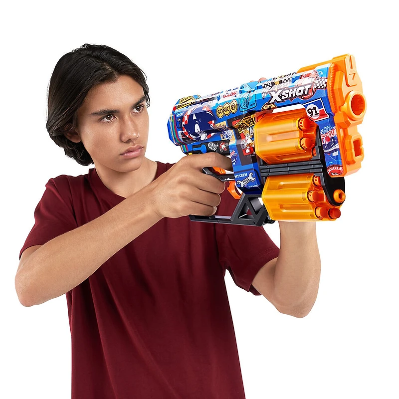 XSHOT Skins Dread Blaster - Race Team Skin (12 Darts) by ZURU