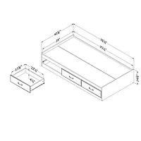 Ulysses Lit matelot 3 tiroirs- Myrtille