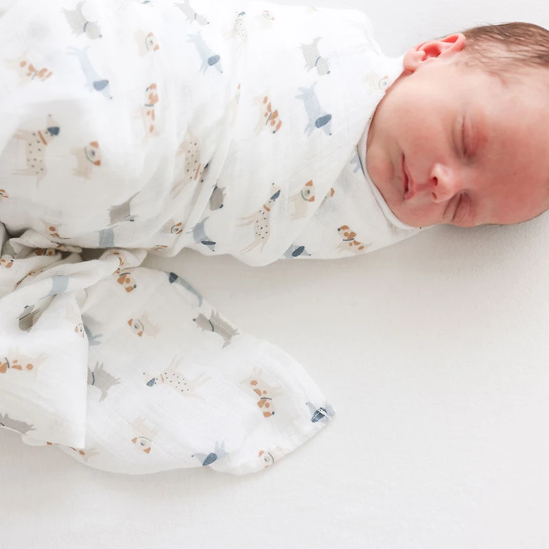 Lulujo - 2PK Langes en mousseline - Chiot + Étoiles