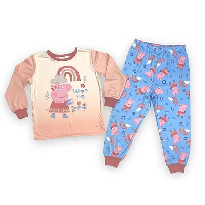 Peppa Pig 2 Piece PJ Set Long Sleeve Top and Pant Pink/Blue