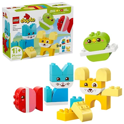 LEGO DUPLO My First 3 in 1 Creative Cute Pets Building Toy for Toddlers, Ages 1.5+ - 10477
