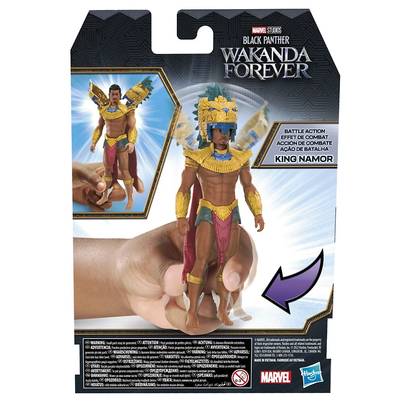 Marvel Studios' Black Panther: Wakanda Forever, figurine articulée King Namor Effet de combat de 15 cm