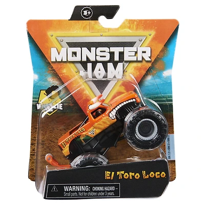 Monster Jam, Monster truck El Toro Loco officiel, véhicule en métal moulé, série Retro Rebels, échelle 1:64