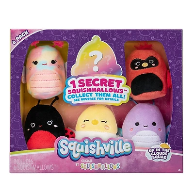 Squishville mini Squishmallow, paquet de 6 - Escouade dans les nuages