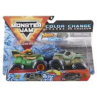 Monster Jam, Monster trucks Dragon vs. Soldier Fortune officiels qui changent de couleur en métal moulé, échelle 1:64