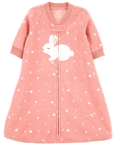 Carter's Two Way Zip Fleece Wearable Blanket Pink 3-6M