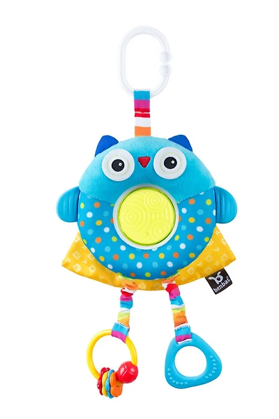 Benbat - Dazzle Friends Rattle Toy - Owl / Blue / 0-24 Months Old