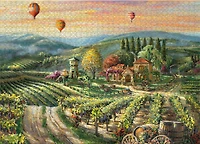 Thomas Kinkade - Peaceful Valley Vineyard - 1000 Piece Puzzle