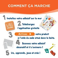 Wall Stories autocollant muraux pour enfants - Découvrir les couleurs - Autocollants muraux interactifs pour chambre d'enfants - Grand autocollant mural avec application de jeu et d'activité gratuite