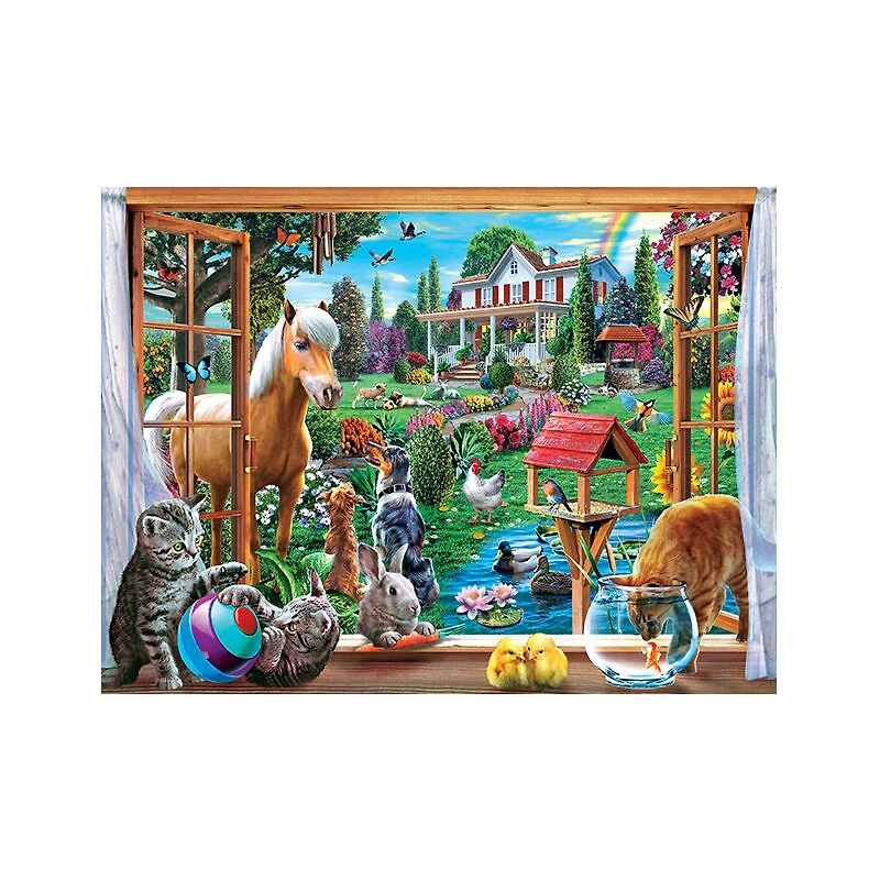 "Family Hour" "Peeking Through" Grand Casse-Tête De 400 Pièces Par Adrian Chesterman