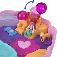 Polly Pocket Dolls and Playset, Animal Toys Groom & Glam Poodle Compact Playset