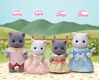 Calico Critters Persan Chat Triplets, Ensemble de 3 figurines de poupée à collectionner avec accessoire de berceau