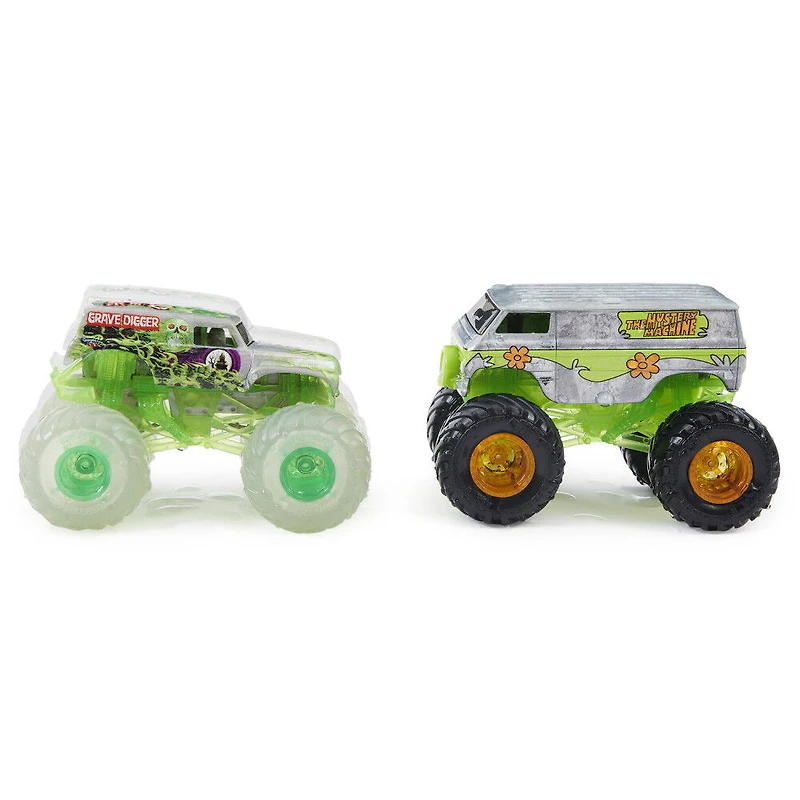Monster Jam, Monster trucks Grave Digger vs. Mystery Machine officiels qui changent de couleur en métal moulé, échelle 1:64
