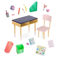 Meubles et accessoires de bureau pour poupée 46 cm, Brilliant Bureau Desk Set, Our Generation - Édition anglaise
