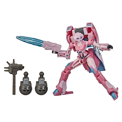 Transformers Bumblebee Cyberverse Adventures, figurine Arcee de 12,5 cm, classe Deluxe, pièce Build-a-Figure