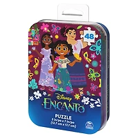 Disney Encanto, 48-Piece Jigsaw Puzzle Easy Flowers Cartoon Mirabel New Musical Movie Merch in Tin Box Package