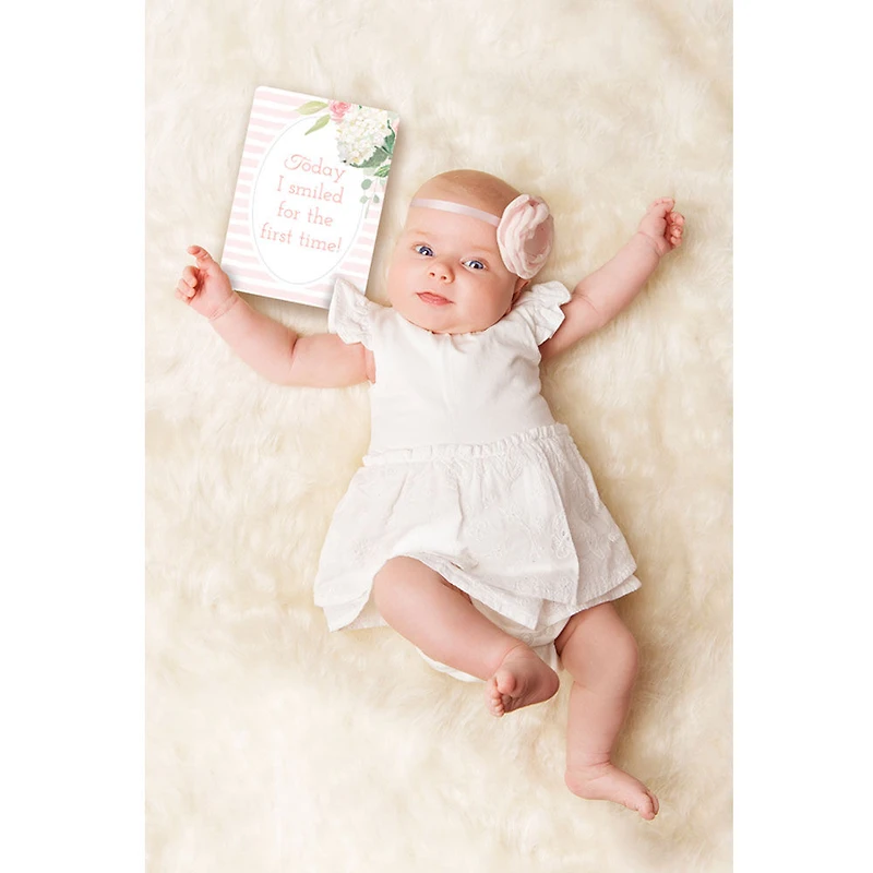 Itzy Ritzy Milestone Cards - Floral - English Edition