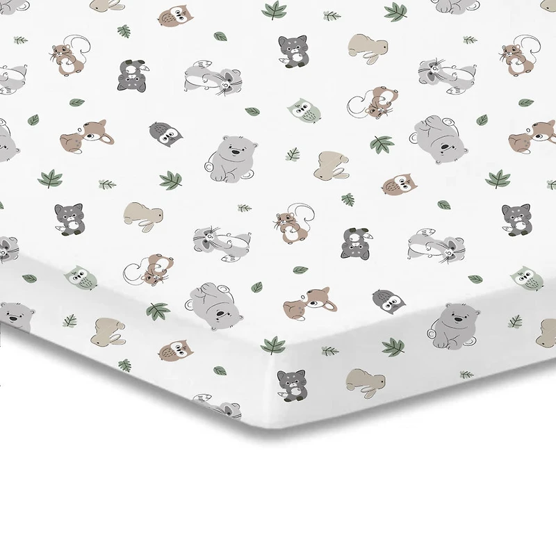 Koala Baby Lot de 1 drap de parc en flanelle Motif forêt