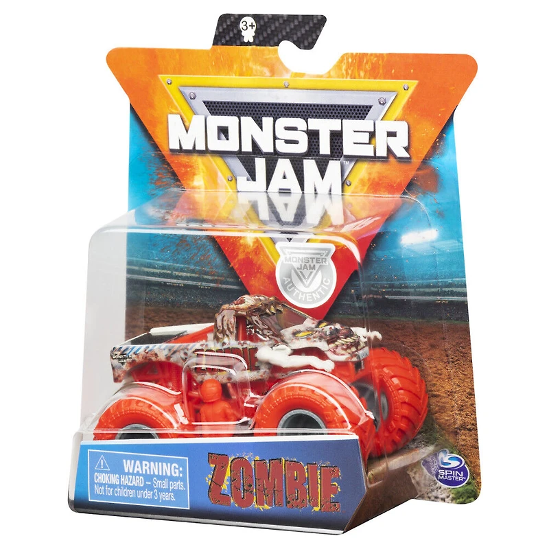 Monster Jam, Official Zombie Monster Truck, Die-Cast Vehicle, Nitro Neon Series, 1:64 Scale