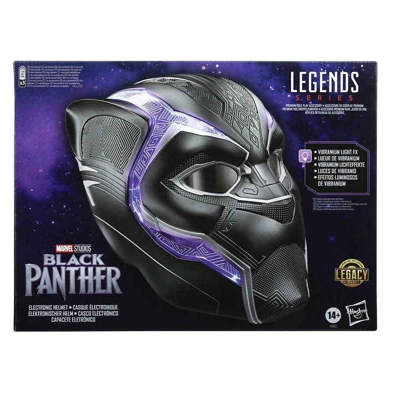 Marvel Legends, casque électronique Black Panther premium avec effets lumineux et lentilles escamotables