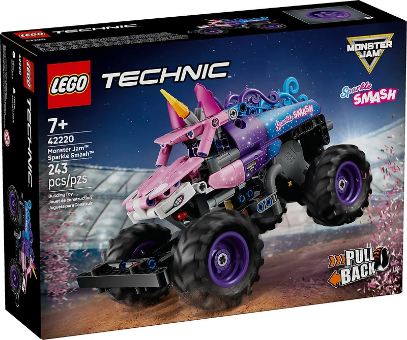 LEGO Technic Monster Jam Sparkle Smash à Rétrofriction, Jouet de Camion Monstre, Jouet de Construction pour Enfants 42220