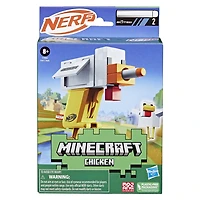 Nerf Microshots Minecraft, blaster Chicken, inclut 2 fléchettes en mousse Nerf Elite
