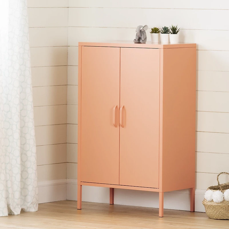 Crea Meuble de rangement avec 2 portes en métal Orange