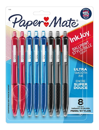 Paper Mate InkJoy 300RT Retractable Ballpoint Pens, Medium Point (1.0 mm), Assorted, 8 Count