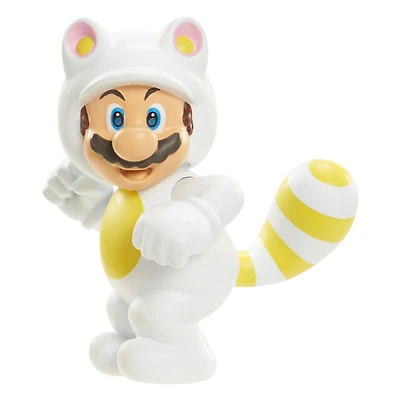Nintendo-Nintendo 2.5" Limited Articulation Wave 9- White Tanooki Mario