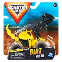 Monster Jam, Monster truck Dugg Dirt Squad Excavator officiel avec pièces mobiles