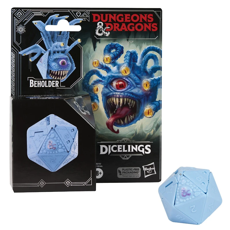 Dungeons and Dragons Dicelings, figurine convertible de collection D&D tyrannoeil bleu