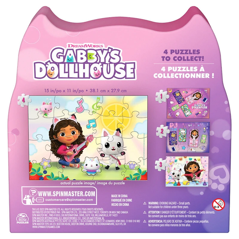 Gabby's Dollhouse, Puzzle de 24 pièces, thème journée ensoleillée, 1 de 4 puzzles pour enfants inspirés de la série Netflix DreamWorks Gabby's Dollhouse