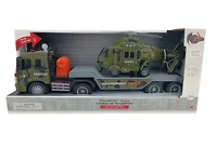 Dragon Wheels: City Service Camion de Transport avec Hélicoptère de l'armée