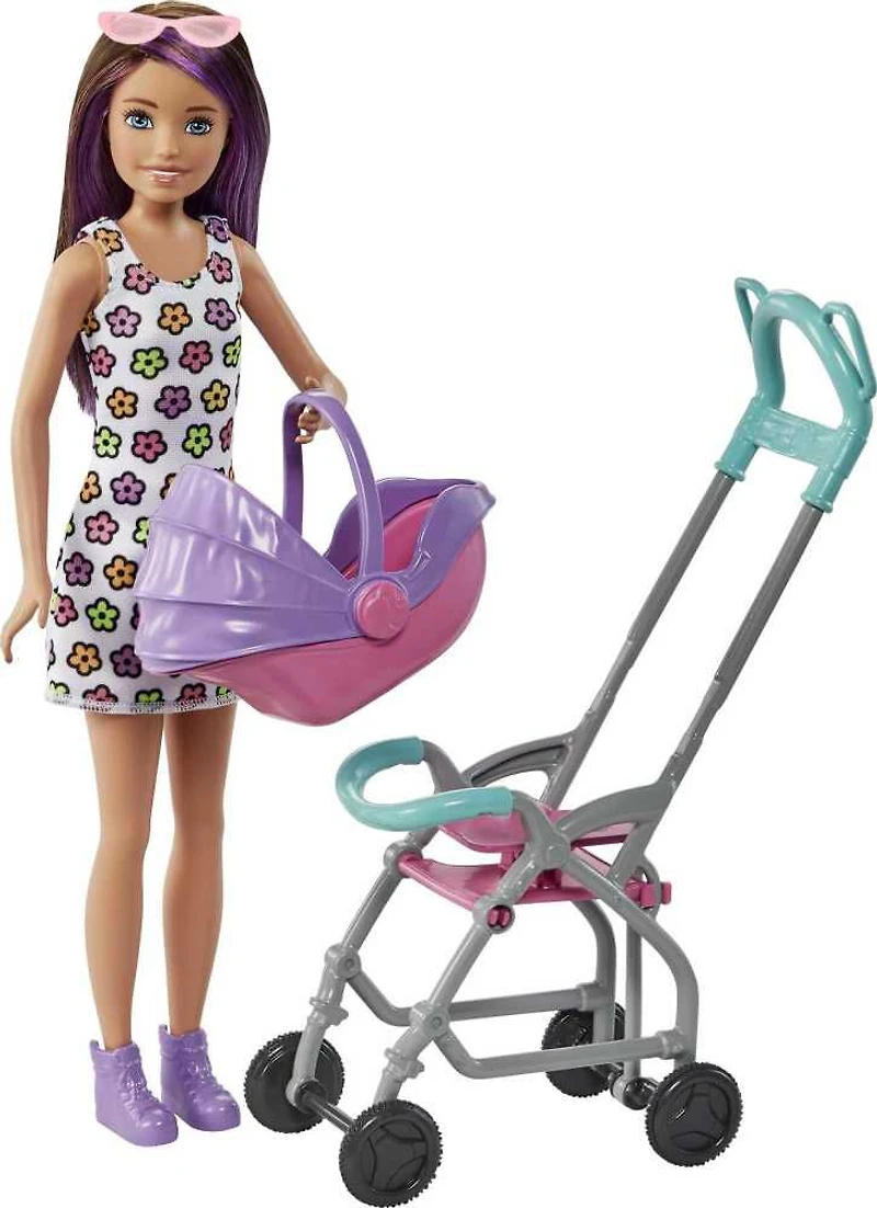 Barbie-Coffret Skipper Baby-Sitter Poussette avec poupée