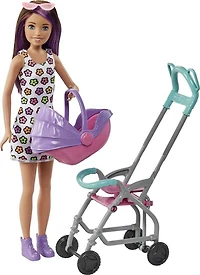 Barbie-Coffret Skipper Baby-Sitter Poussette avec poupée