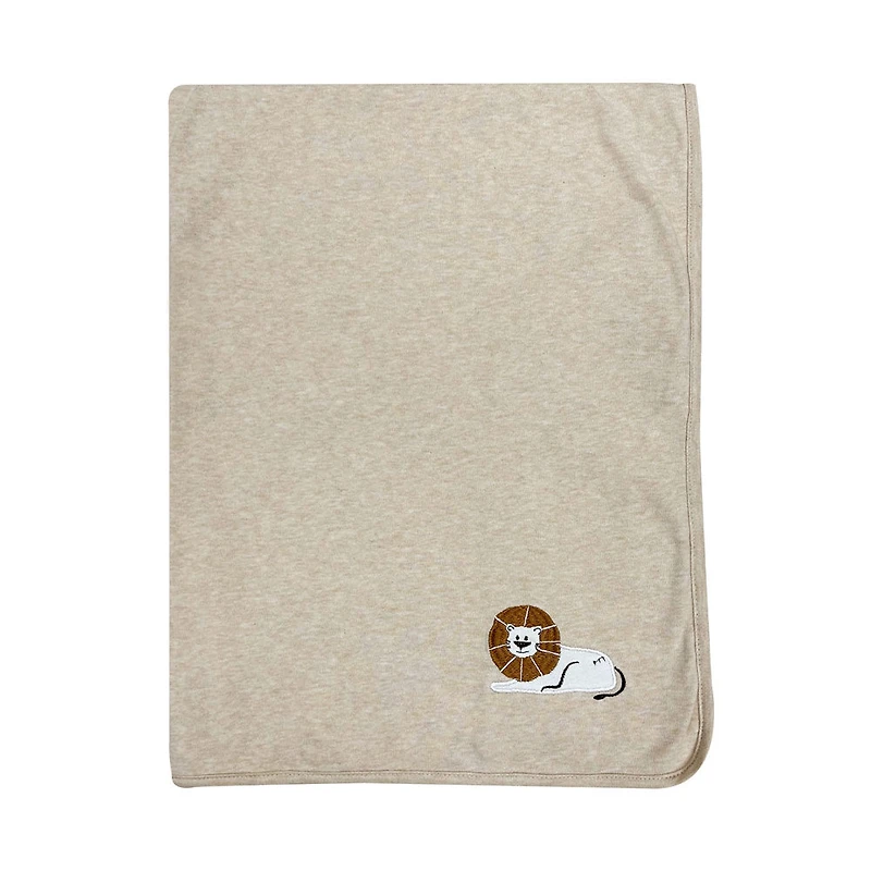 30"X40" Simmons Jersey Blanket Taupe Lions