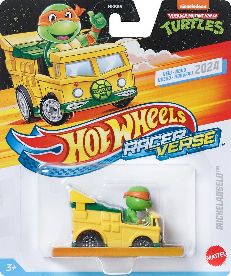 Hot Wheels RacerVerse Die-Cast Vehicle with Michaelangelo Driver